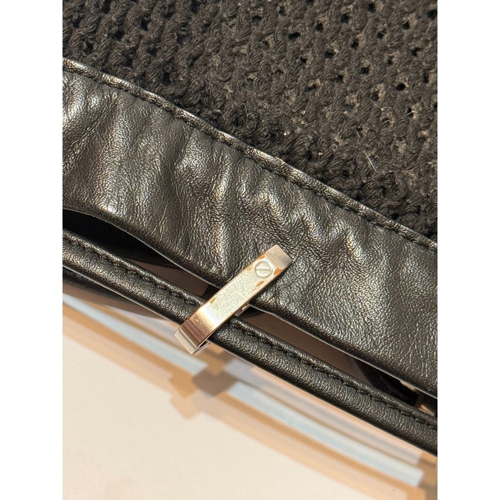 Rag & Bone Summer Dayton Drawstring Bag Black Leather Netting Crossbody Coastal - Picture 11 of 16